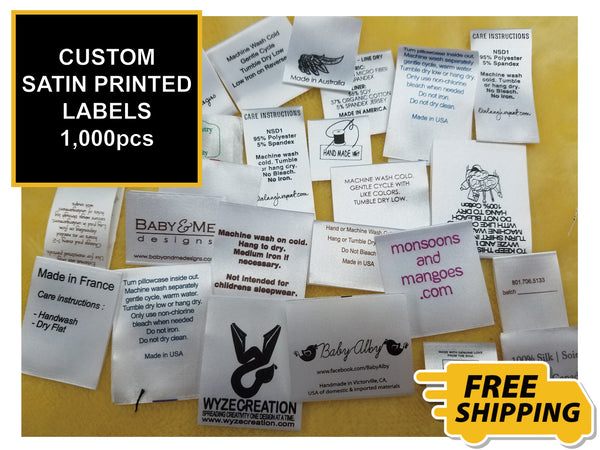 Custom Printed Satin Labels ( Single Color ) 1,000pcs